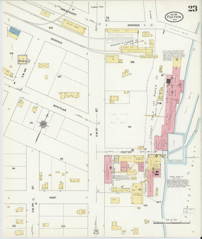 Sanborn Fire Insurance Map from Fulton, Oswego County, New York (1911), Sheet #0023 - Complete Map Set gallery image, historic Sanborn map, vintage wall art, New York New York