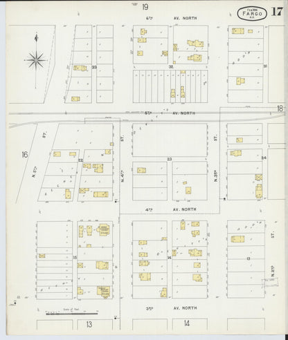 Sanborn Fire Insurance Map from Fargo, Cass County, North Dakota (1896), Sheet #0017 - Complete Map Set gallery image, historic Sanborn map, vintage wall art, North Dakota North Dakota