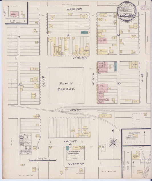 Sanborn Fire Insurance Map from Laclede, Linn County, Missouri (1885), Sheet #0001 - Historic Sanborn Fire Insurance Map Print, vintage old map wall art, antique decor, genealogy gift, Missouri Missouri map