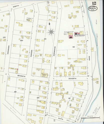 Sanborn Fire Insurance Map from Berlin, Coos County, New Hampshire (1909), Sheet #0012 - Complete Map Set gallery image, historic Sanborn map, vintage wall art, New Hampshire New Hampshire