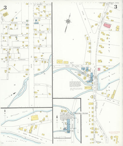 Sanborn Fire Insurance Map from Westport Township, Bristol County, Massachusetts (1933), Sheet #0003 - Complete Map Set gallery image, historic Sanborn map, vintage wall art, Massachusetts Massachusetts