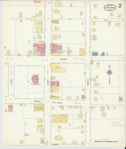 Sanborn Fire Insurance Map from Carthage, Smith County, Tennessee (1913), Sheet #0002 - Complete Map Set gallery image, historic Sanborn map, vintage wall art, Tennessee Tennessee