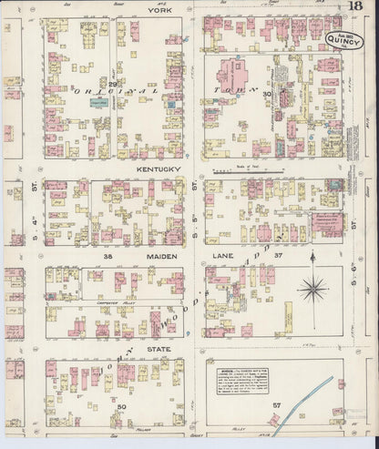 Sanborn Fire Insurance Map from Quincy, Adams County, Illinois (1883), Sheet #0018 - Complete Map Set gallery image, historic Sanborn map, vintage wall art, Illinois Illinois