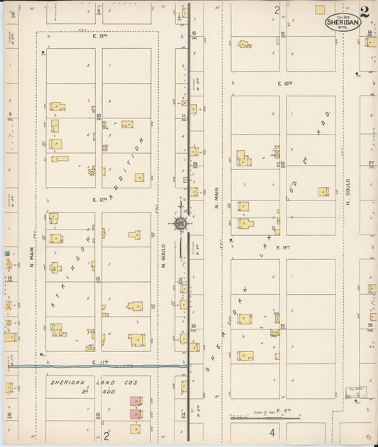 Sanborn Fire Insurance Map from Sheridan, Sheridan County, Wyoming (1912), Sheet #0002 - Historic Sanborn Fire Insurance Map Print, vintage old map wall art, antique decor, genealogy gift, Wyoming Wyoming map