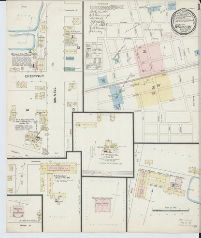 Sanborn Fire Insurance Map from Wauseon, Fulton County, Ohio (1888), Sheet #0001 - Historic Sanborn Fire Insurance Map Print, vintage old map wall art, antique decor, genealogy gift, Ohio Ohio map