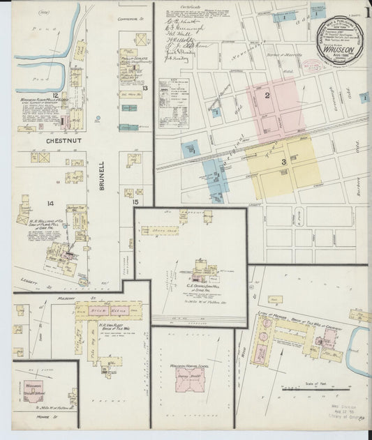 Sanborn Fire Insurance Map from Wauseon, Fulton County, Ohio (1888), Sheet #0001 - Historic Sanborn Fire Insurance Map Print, vintage old map wall art, antique decor, genealogy gift, Ohio Ohio map