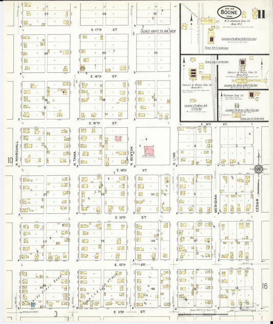 Sanborn Fire Insurance Map from Boone, Boone County, Iowa (1916), Sheet #0011 - Historic Sanborn Fire Insurance Map Print, vintage old map wall art
