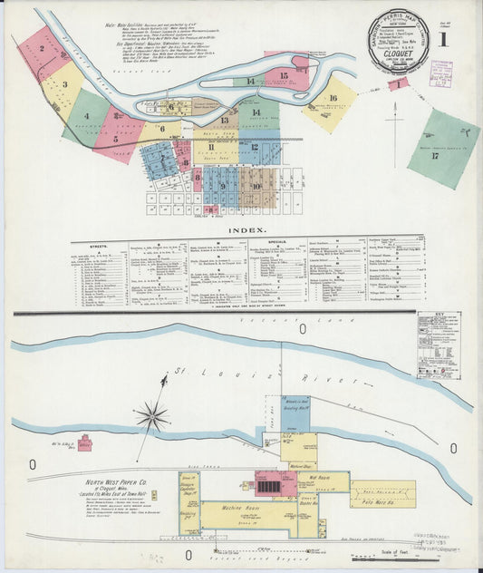 Sanborn Fire Insurance Map from Cloquet, Carlton County, Minnesota (1901), Sheet #0001 - Complete Map Set gallery image, historic Sanborn map, vintage wall art, Minnesota Minnesota