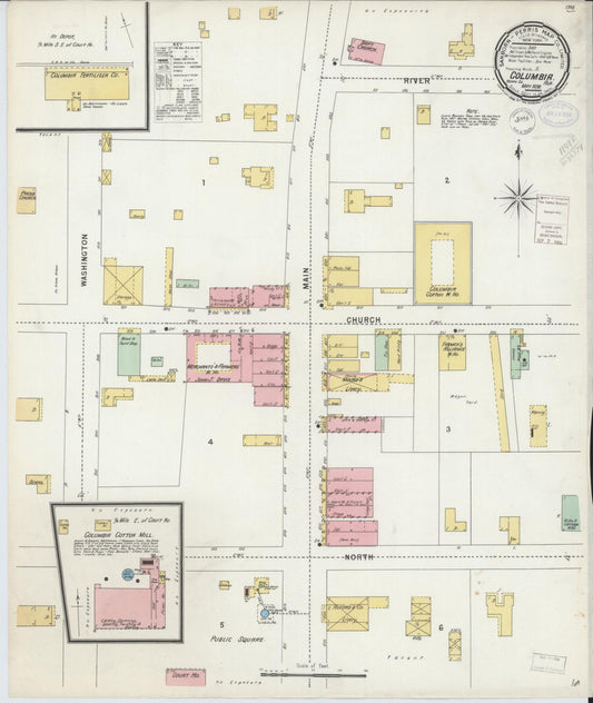 Sanborn Fire Insurance Map from Columbia, Houston County, Alabama (1898), Sheet #0001 - Historic Sanborn Fire Insurance Map Print, vintage old map wall art, antique decor, genealogy gift, Alabama Alabama map