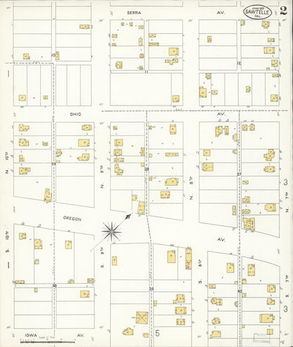 Sanborn Fire Insurance Map from Sawtelle, Los Angeles County, California (1907), Sheet #0002 - Complete Map Set gallery image, historic Sanborn map, vintage wall art, California California