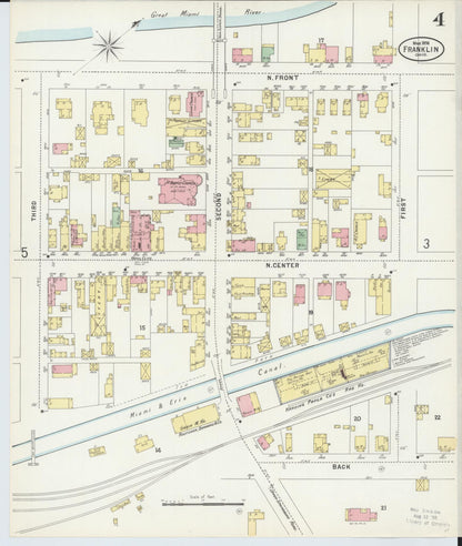 Sanborn Fire Insurance Map from Franklin, Warren County, Ohio (1898), Sheet #0004 - Complete Map Set gallery image, historic Sanborn map, vintage wall art, Ohio Ohio