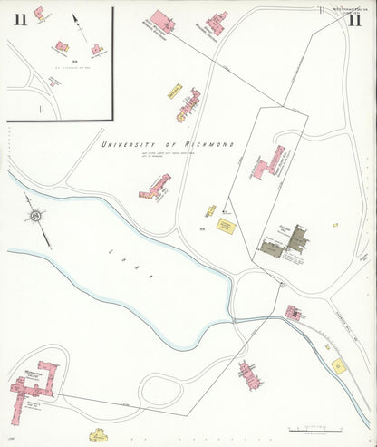 Sanborn Fire Insurance Map from Westhampton, Henrico County, Virginia (1931), Sheet #0011 - Complete Map Set gallery image, historic Sanborn map, vintage wall art, Virginia Virginia