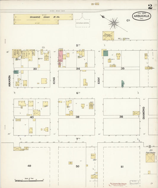 Sanborn Fire Insurance Map from Arbuckle, Colusa County, California (1894), Sheet #0002 - Historic Sanborn Fire Insurance Map Print, vintage old map wall art, antique decor, genealogy gift, California California map