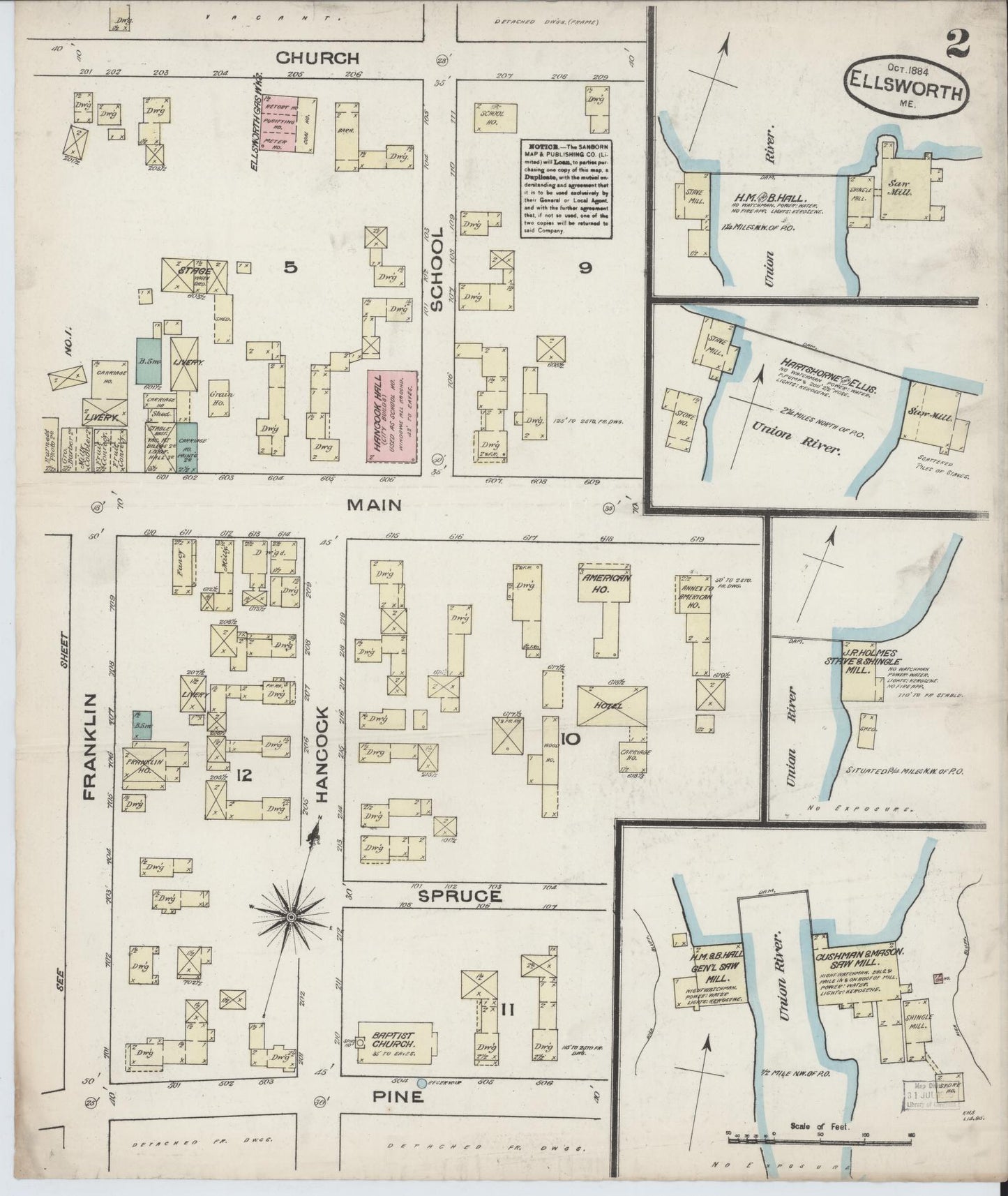 Sanborn Fire Insurance Map from Eastport, Washington County, Maine (1884), Sheet #0002 - Historic Sanborn Fire Insurance Map Print, vintage old map wall art, antique decor, genealogy gift, Maine Maine map
