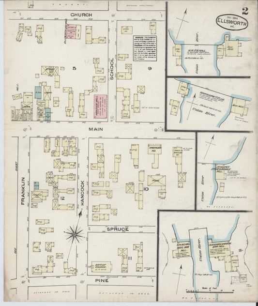 Sanborn Fire Insurance Map from Eastport, Washington County, Maine (1884), Sheet #0002 - Historic Sanborn Fire Insurance Map Print, vintage old map wall art, antique decor, genealogy gift, Maine Maine map