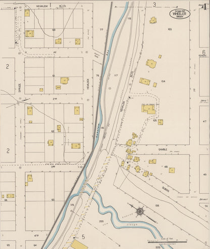 Sanborn Fire Insurance Map from Wheeler, Tillamook County, Oregon (1921), Sheet #0004 - Complete Map Set gallery image, historic Sanborn map, vintage wall art, Oregon Oregon