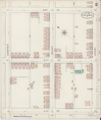 Sanborn Fire Insurance Map from Columbia, Lancaster County, Pennsylvania (1886), Sheet #0002 - Complete Map Set gallery image, historic Sanborn map, vintage wall art, Pennsylvania Pennsylvania