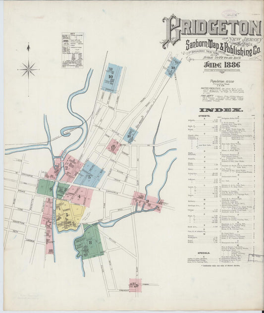 Sanborn Fire Insurance Map from Bridgeton, Cumberland County, New Jersey. (1886) – Historic Sanborn Fire Insurance Map Print