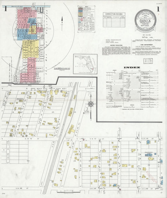 Sanborn Fire Insurance Map from Dania, Broward County, Florida. (1934) – Historic Sanborn Fire Insurance Map Print