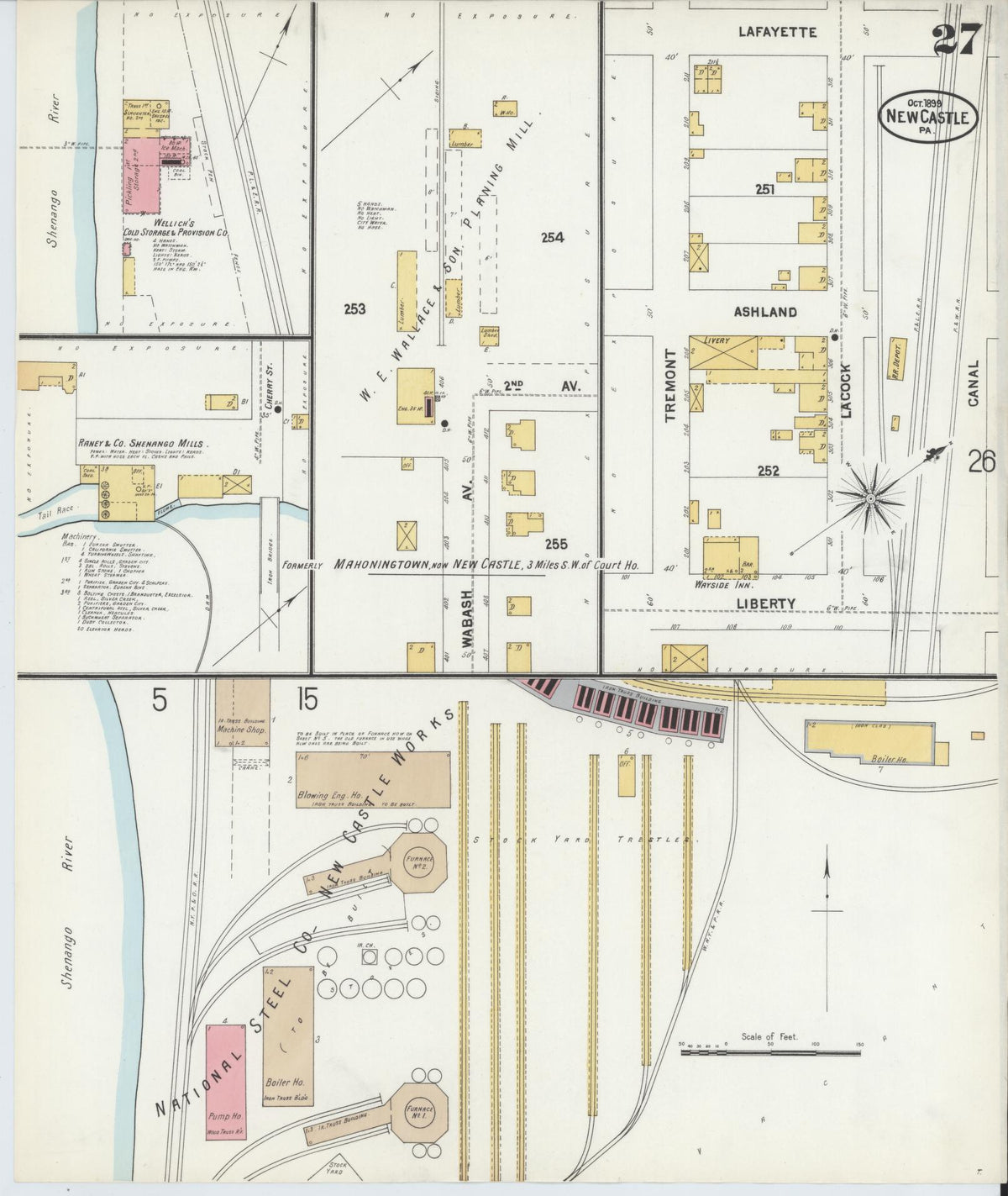 Sanborn Fire Insurance Map from New Castle, Lawrence County, Pennsylvania (1899), Sheet #0027 - Historic Sanborn Fire Insurance Map Print, vintage old map wall art, antique decor, genealogy gift, Pennsylvania Pennsylvania map