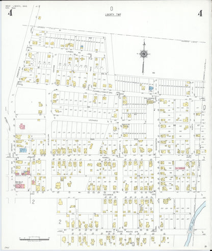 Sanborn Fire Insurance Map from West Liberty, Logan County, Ohio (1948), Sheet #0004 - Complete Map Set gallery image, historic Sanborn map, vintage wall art, Ohio Ohio