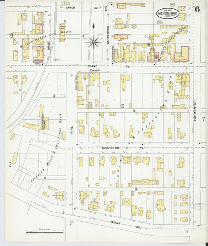 Sanborn Fire Insurance Map from Menominee, Menominee County, Michigan (1901), Sheet #0006 - Complete Map Set gallery image, historic Sanborn map, vintage wall art, Michigan Michigan