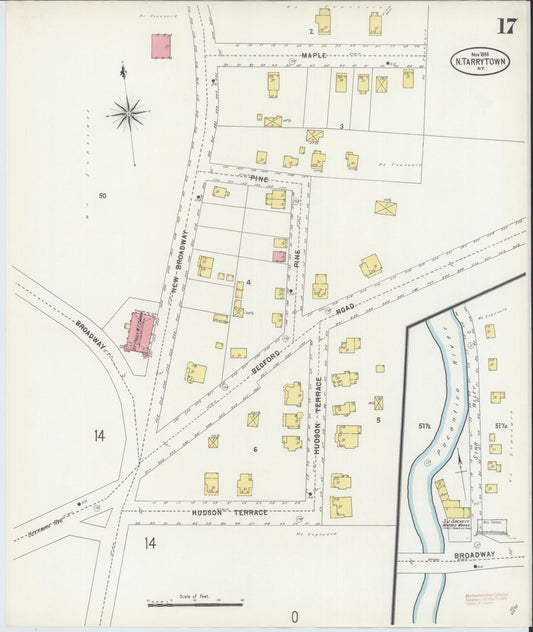Sanborn Fire Insurance Map from Tarrytown, Westchester County, New York (1898), Sheet #0017 - Historic Sanborn Fire Insurance Map Print, vintage old map wall art, antique decor, genealogy gift, New York New York map