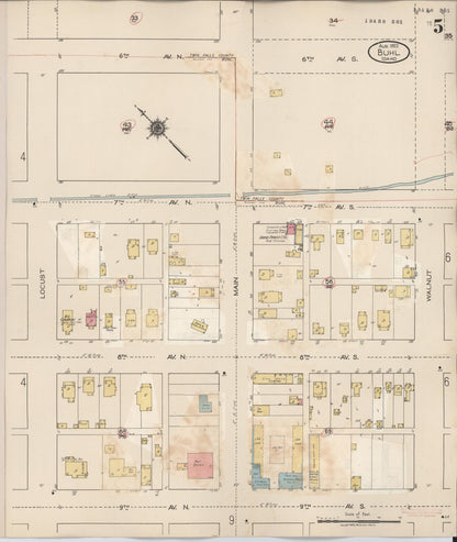 Sanborn Fire Insurance Map from Buhl, Twin Falls County, Idaho (1940), Sheet #0005 - Complete Map Set gallery image, historic Sanborn map, vintage wall art, Falls Idaho