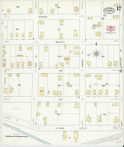 Sanborn Fire Insurance Map from Ridgway, Elk County, Pennsylvania (1909), Sheet #0017 - Historic Sanborn Fire Insurance Map Print, vintage old map wall art, antique decor, genealogy gift, Pennsylvania Pennsylvania map