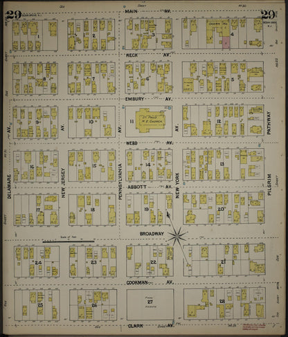 Sanborn Fire Insurance Map from New Jersey Coast, New Jersey Coast, New Jersey (1890), Sheet #0029 - Historic Sanborn Fire Insurance Map Print, vintage old map wall art, antique decor, genealogy gift, New Jersey Coast New Jersey map