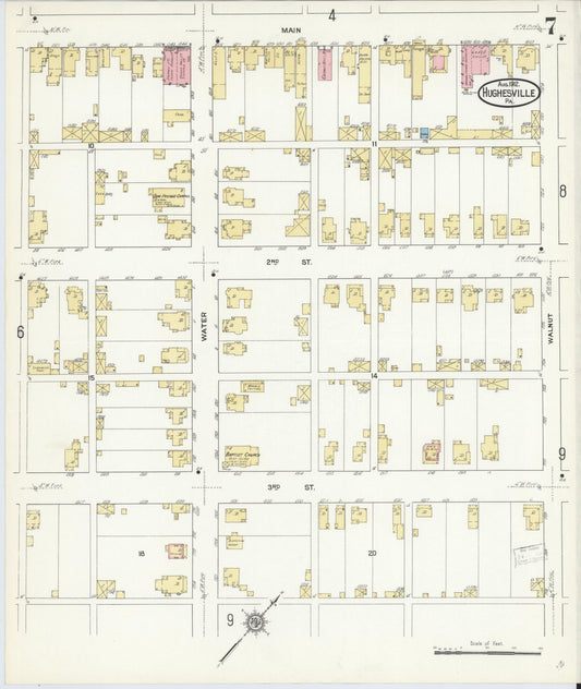 Sanborn Fire Insurance Map from Hughesville, Lycoming County, Pennsylvania (1912), Sheet #0007 - Historic Sanborn Fire Insurance Map Print, vintage old map wall art, antique decor, genealogy gift, Pennsylvania Pennsylvania map