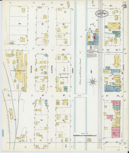 Sanborn Fire Insurance Map from Lockport, Will County, Illinois (1902), Sheet #0003 - Complete Map Set gallery image, historic Sanborn map, vintage wall art, Illinois Illinois