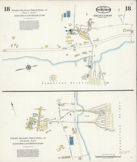 Sanborn Fire Insurance Map from Port Washington, Nassau County, New York (1925), Sheet #0018 - Historic Sanborn Fire Insurance Map Print, vintage old map wall art, antique decor, genealogy gift, New York New York map