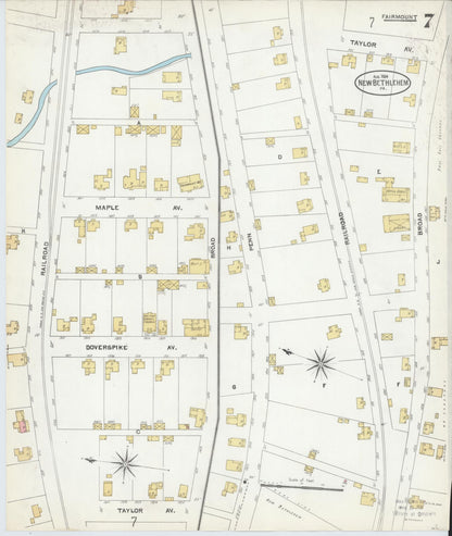 Sanborn Fire Insurance Map from New Bethlehem, Clarion County, Pennsylvania (1904), Sheet #0007 - Historic Sanborn Fire Insurance Map Print, vintage old map wall art, antique decor, genealogy gift, Pennsylvania Pennsylvania map