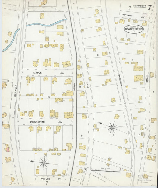 Sanborn Fire Insurance Map from New Bethlehem, Clarion County, Pennsylvania (1904), Sheet #0007 - Historic Sanborn Fire Insurance Map Print, vintage old map wall art, antique decor, genealogy gift, Pennsylvania Pennsylvania map