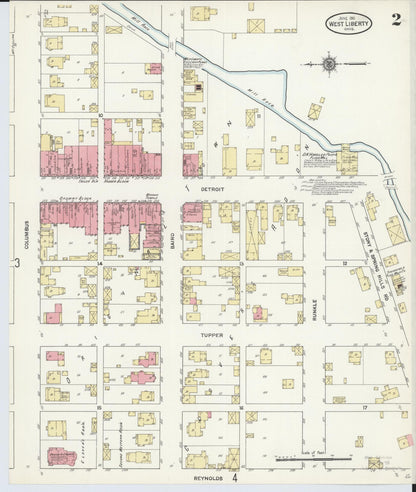 Sanborn Fire Insurance Map from West Liberty, Logan County, Ohio (1911), Sheet #0002 - Complete Map Set gallery image, historic Sanborn map, vintage wall art, Ohio Ohio