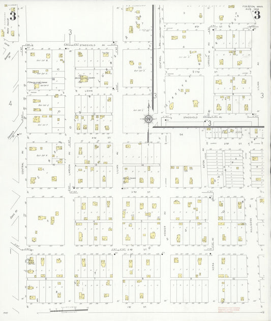 Sanborn Fire Insurance Map from Fosston, Polk County, Minnesota (1936), Sheet #0003 - Historic Sanborn Fire Insurance Map Print, vintage old map wall art, antique decor, genealogy gift, Minnesota Minnesota map