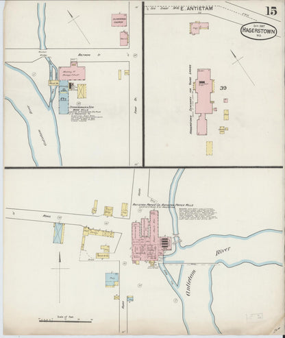 Sanborn Fire Insurance Map from Hagerstown, Washington County, Maryland (1887), Sheet #0015 - Complete Map Set gallery image, historic Sanborn map, vintage wall art, Maryland Maryland