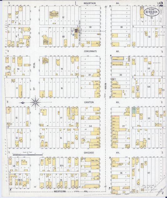 Sanborn Fire Insurance Map from Biwabik, Saint Louis County, Minnesota (1900), Sheet #0002 - Historic Sanborn Fire Insurance Map Print, vintage old map wall art, antique decor, genealogy gift, Minnesota Minnesota map