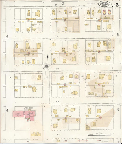 Sanborn Fire Insurance Map from Sprague, Lincoln County, Washington (1943), Sheet #0005 - Complete Map Set gallery image, historic Sanborn map, vintage wall art, Washington Washington