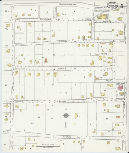 Sanborn Fire Insurance Map from Hamburg, Ashley County, Arkansas (1921), Sheet #0005 - Complete Map Set gallery image, historic Sanborn map, vintage wall art, Arkansas Arkansas