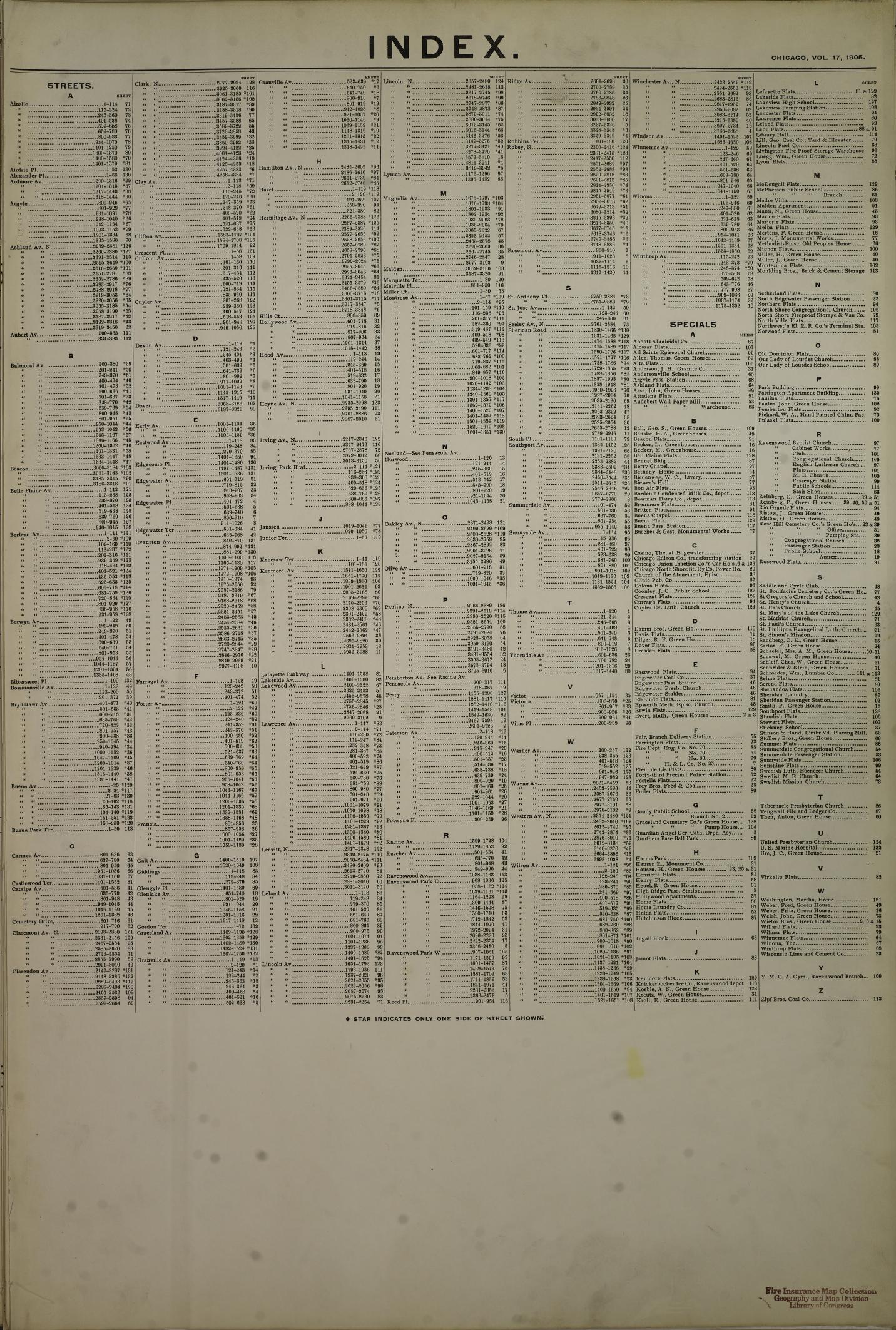 Sanborn Fire Insurance Map from Chicago, Cook County, Illinois. (1905), Sheet 1 – Historic Sanborn Fire Insurance Map Print