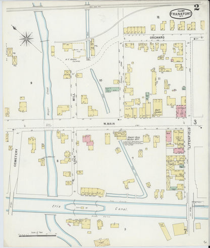 Sanborn Fire Insurance Map from Frankfort, Herkimer County, New York (1897), Sheet #0002 - Historic Sanborn Fire Insurance Map Print, vintage old map wall art, antique decor, genealogy gift, New York New York map