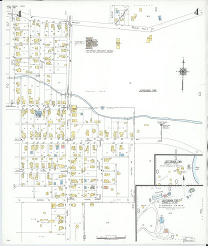 Sanborn Fire Insurance Map from New Paris, Preble County, Ohio (1951), Sheet #0004 - Historic Sanborn Fire Insurance Map Print, vintage old map wall art, antique decor, genealogy gift, Ohio Ohio map