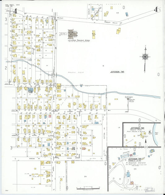 Sanborn Fire Insurance Map from New Paris, Preble County, Ohio (1951), Sheet #0004 - Historic Sanborn Fire Insurance Map Print, vintage old map wall art, antique decor, genealogy gift, Ohio Ohio map