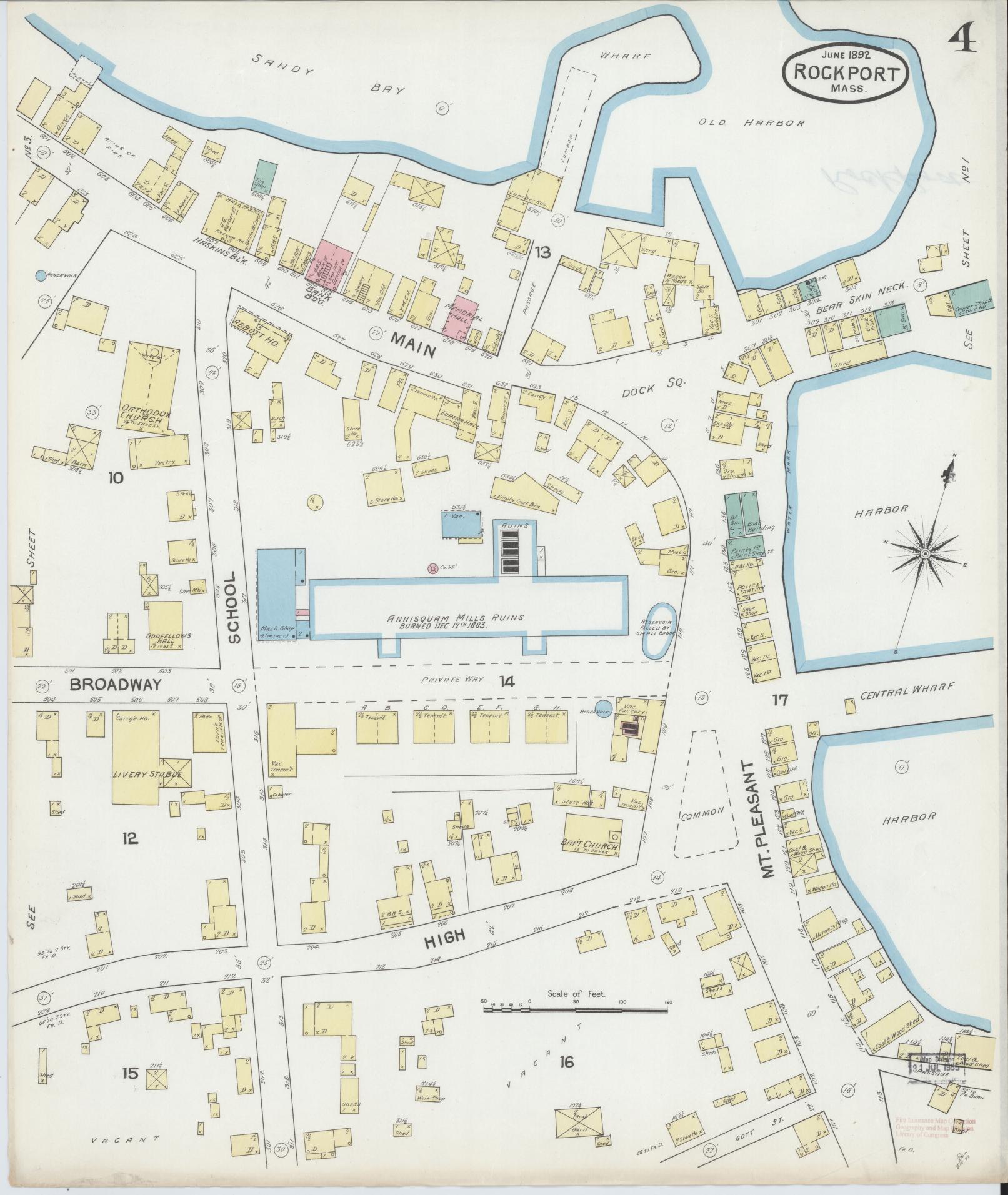 Sanborn Fire Insurance Map from Rockport, Essex County, Massachusetts (1892), Sheet #0004 - Complete Map Set gallery image, historic Sanborn map, vintage wall art, Massachusetts Massachusetts
