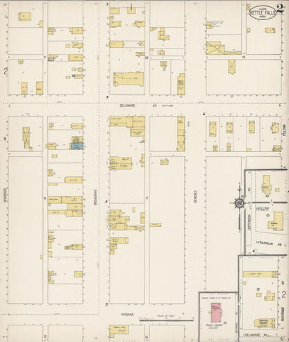 Sanborn Fire Insurance Map from Kettle Falls, Stevens County, Washington (1915), Sheet #0002 - Complete Map Set gallery image, historic Sanborn map, vintage wall art, Washington Washington