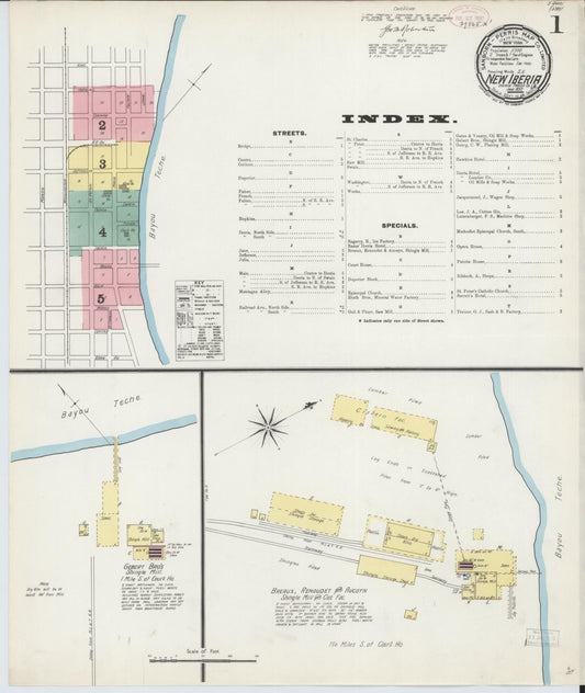 Sanborn Fire Insurance Map from New Iberia, Iberia Parish, Louisiana. (1892) – Historic Sanborn Fire Insurance Map Print