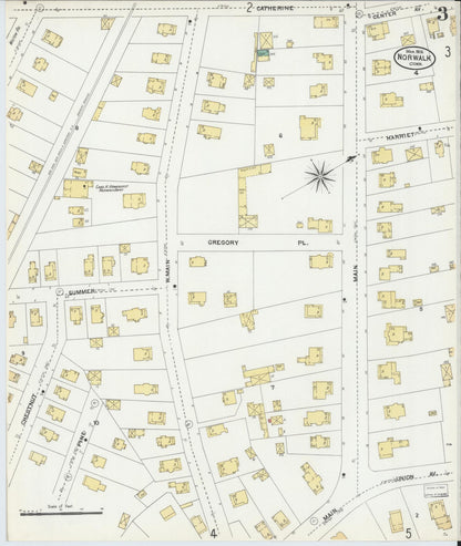 Sanborn Fire Insurance Map from Norwalk, Fairfield County, Connecticut (1906), Sheet #0003 - Complete Map Set gallery image, historic Sanborn map, vintage wall art, Connecticut Connecticut