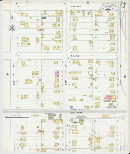 Sanborn Fire Insurance Map from Canton, Fulton County, Illinois (1902), Sheet #0007 - Historic Sanborn Fire Insurance Map Print, vintage old map wall art, antique decor, genealogy gift, Illinois Illinois map